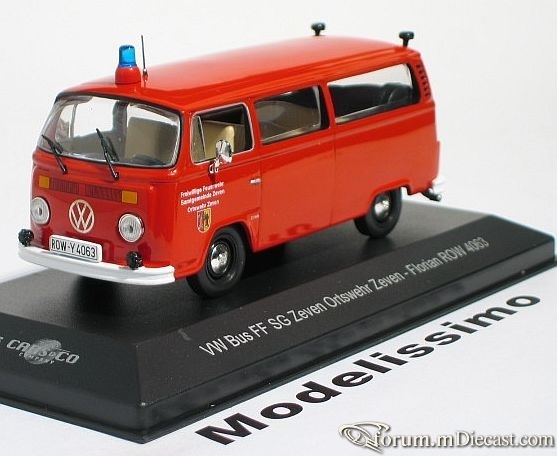 VW Bus T2 Feuerwehr Zeven Florian ROW 4063 IXO VW Bus T2 Feuerwehr Zeven Florian ROW 4063 IXO