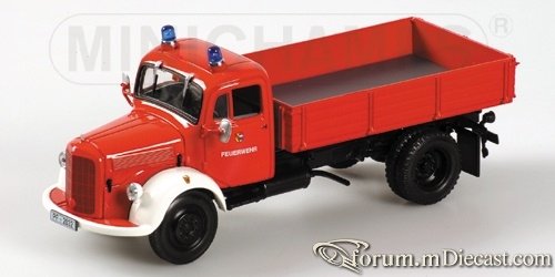 Mercedes-Benz L3500 Kipper Feuerwehr Pforzheim Minichamps