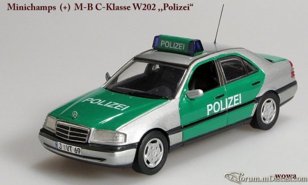 Mercedes-Benz W202 Sedan 1993 Polizei Minichamps/Conversion